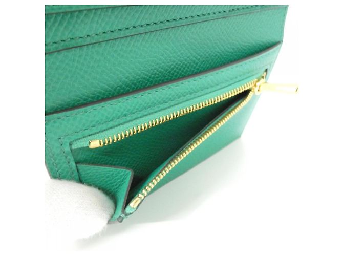 Cartera Bearn Combination de Hermès en cuero Epsom verde - vista 5