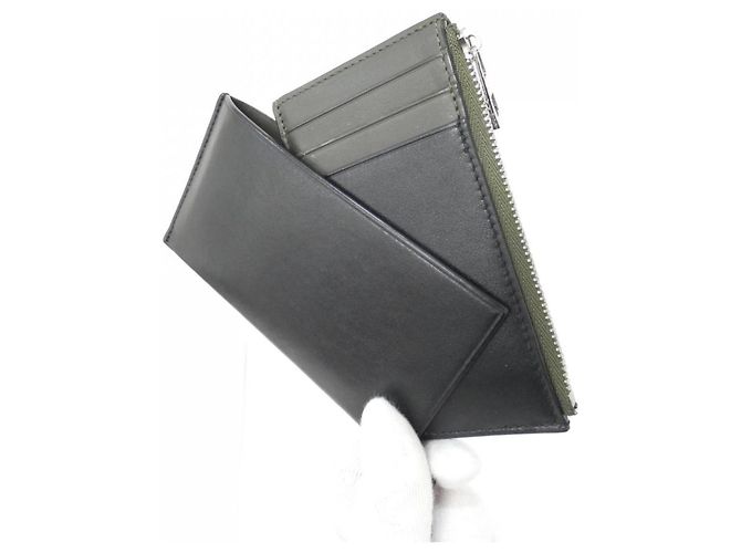 Tarjetero con monedero Loewe Pebble Slider Negro Caqui - vista 8