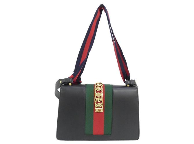 Bolsa de Ombro Gucci Sylvie 421882 CVLEG Preto - vista 2