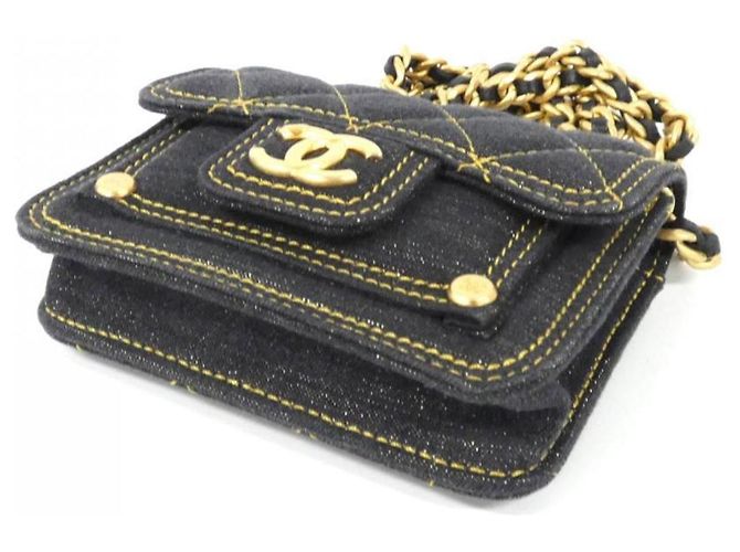 Borsa in denim Chanel AP3349 Nero - vista 3