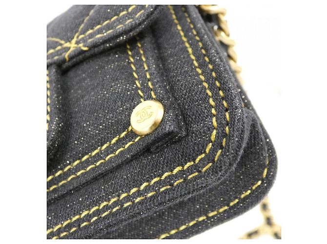 Borsa in denim Chanel AP3349 Nero - vista 4