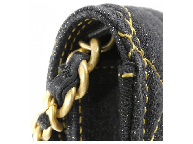 Borsa in denim Chanel AP3349 Nero - vista 7