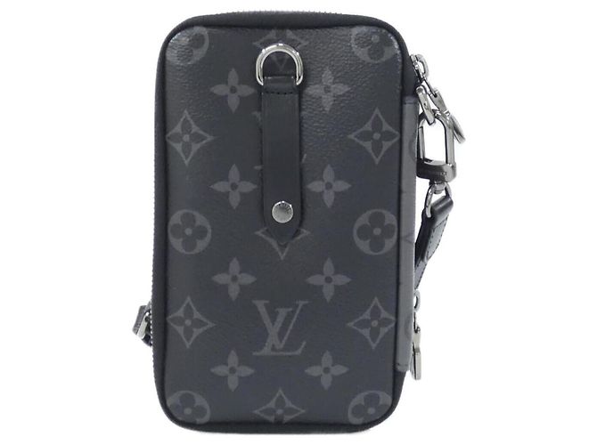 Pochette Doppia per Telefono Monogram Eclipse Inverso Louis Vuitton Nero Grigio - vista 2