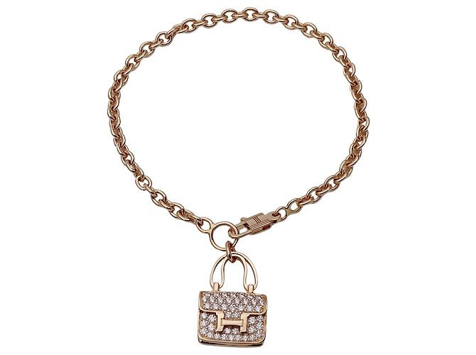 Constance Bracciale charm in oro rosa Hermès D'oro - vista 2