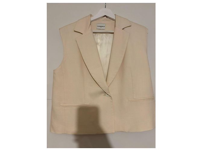 Conjunto de saia-short e blazer sem mangas bege da Claudie Pierlot - vista 13