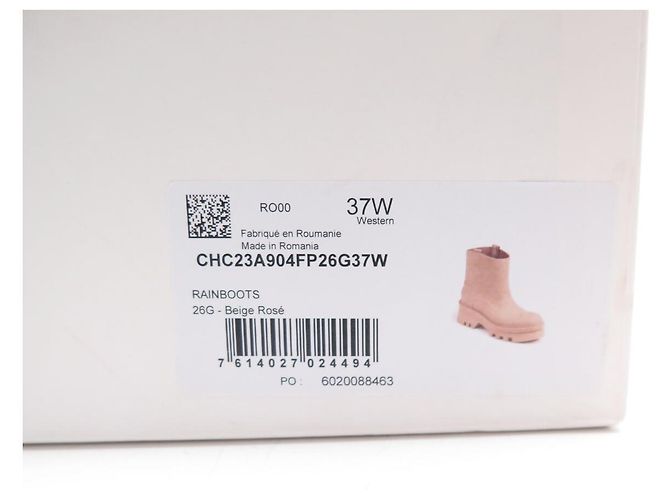 Chloé NUEVAS BOTAS DE LLUVIA CHLOE CHC23A904FP26G 37 BEIGE ROSA + CAJA - vista 14