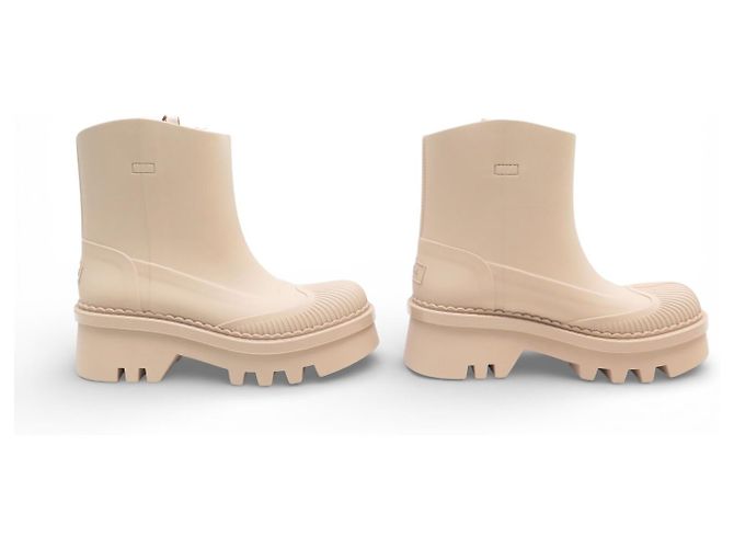 Chloé NUEVAS BOTAS DE LLUVIA CHLOE CHC23A904FP26G 37 BEIGE ROSA + CAJA - vista 3