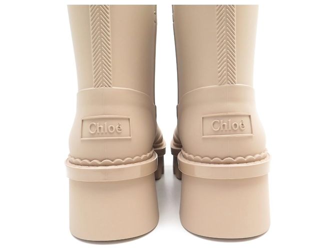 Chloé NUEVAS BOTAS DE LLUVIA CHLOE CHC23A904FP26G 37 BEIGE ROSA + CAJA - vista 5