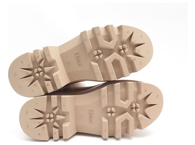 Chloé NUEVAS BOTAS DE LLUVIA CHLOE CHC23A904FP26G 37 BEIGE ROSA + CAJA - vista 7