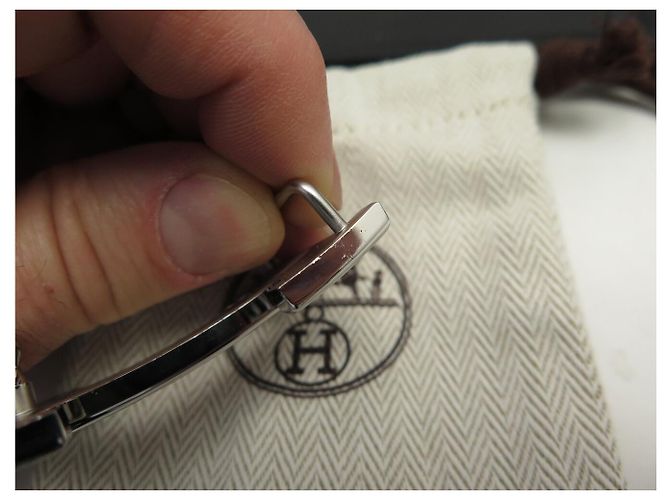 Hermès NEUER HERMES H GÜRTEL MIT HAMMERED-SCHNALLE AUS PALLADIUMSTAHL Silber - Ansicht 4