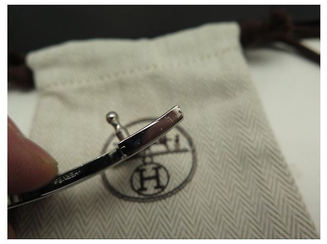 Hermès NEUER HERMES H GÜRTEL MIT HAMMERED-SCHNALLE AUS PALLADIUMSTAHL Silber - Ansicht 5