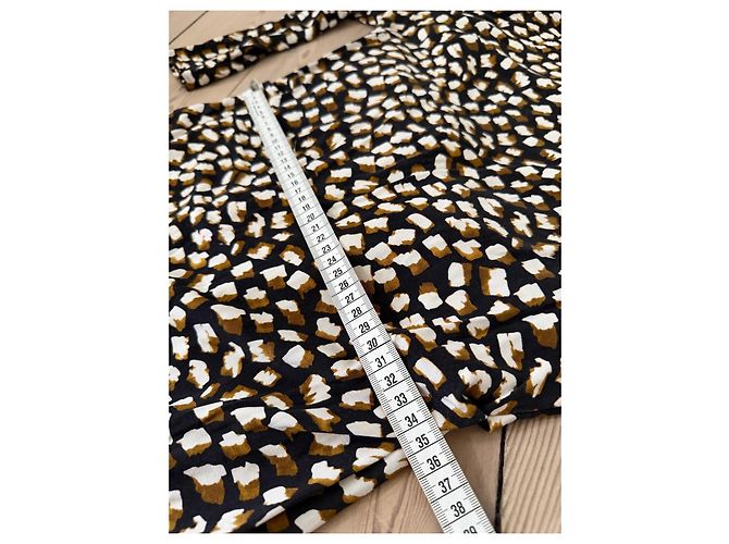 Vestido de seda Diane von Furstenberg Castaño Negro Blanco - vista 9