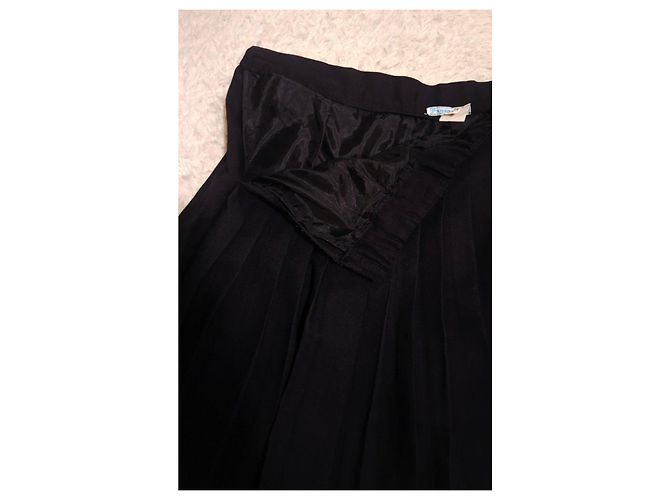 Autre Marque Falda plisada negra de viscosa Azul oscuro - vista 10