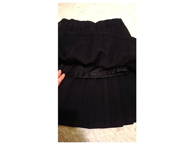 Autre Marque Falda plisada negra de viscosa Azul oscuro - vista 11