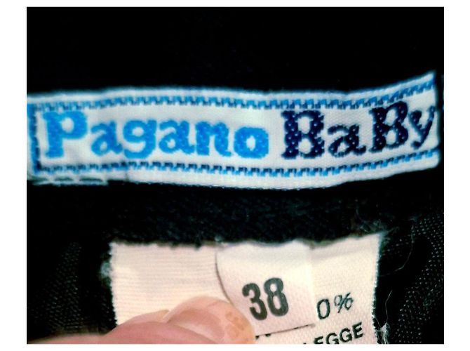 Autre Marque Falda plisada negra de viscosa Azul oscuro - vista 4