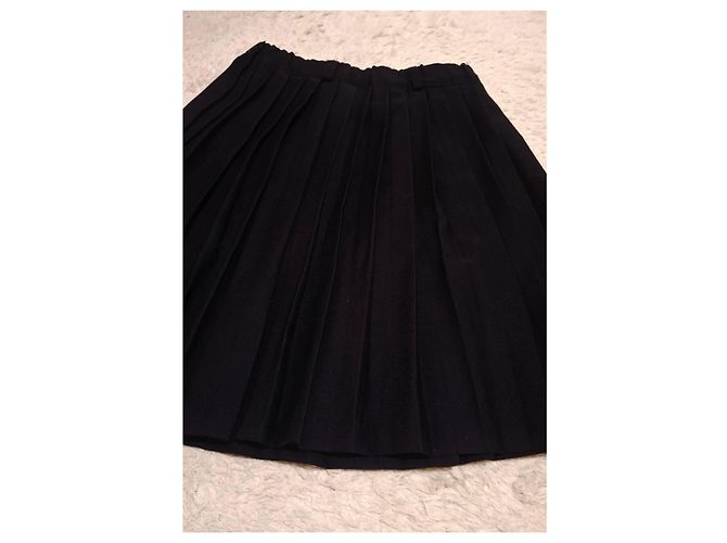 Autre Marque Falda plisada negra de viscosa Azul oscuro - vista 6