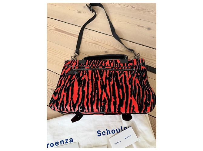 Borsa a mano media in velluto e pelle con stampa zebra PS1 di Proenza Schouler - vista 3