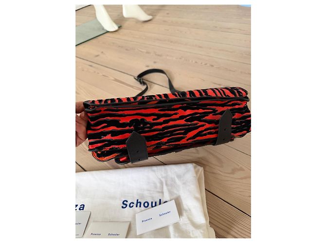 Borsa a mano media in velluto e pelle con stampa zebra PS1 di Proenza Schouler - vista 4