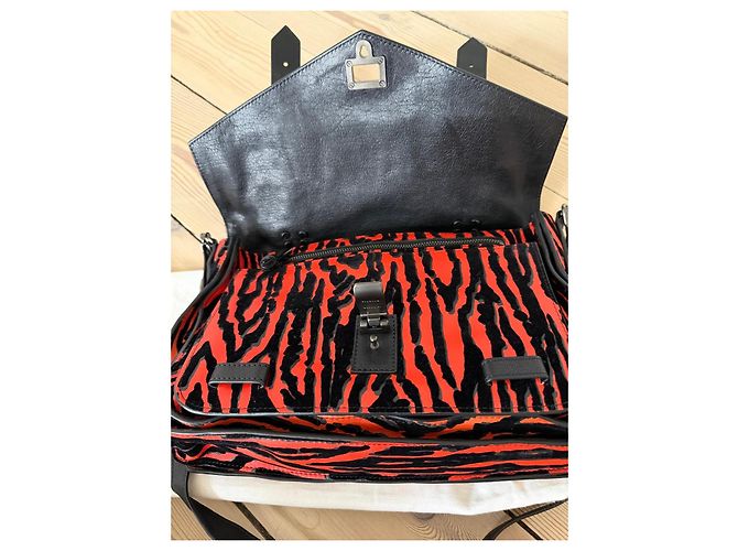 Borsa a mano media in velluto e pelle con stampa zebra PS1 di Proenza Schouler - vista 8