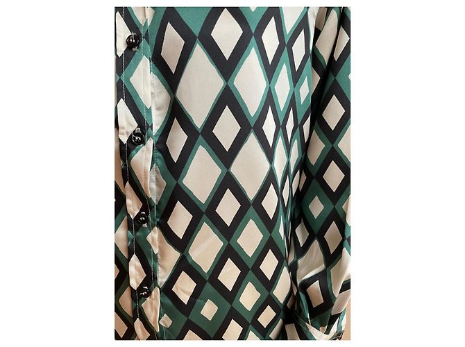 Gerard Darel ✨ Gérard Darel Hemd mit geometrischem Druck in Grün und Elfenbein - Ansicht 2
