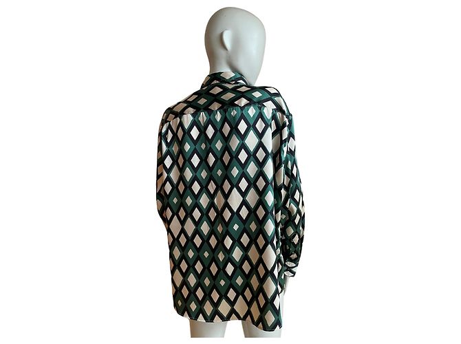 Gerard Darel ✨ Gérard Darel Hemd mit geometrischem Druck in Grün und Elfenbein - Ansicht 3