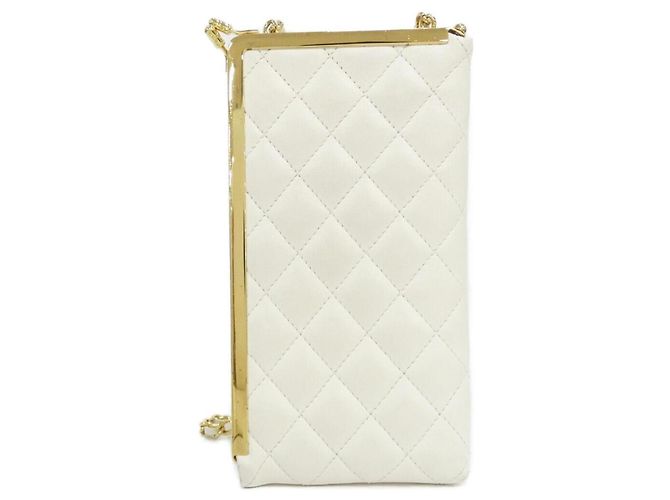 Custodia per telefono in pelle di agnello bianca Chanel Bianco - vista 2