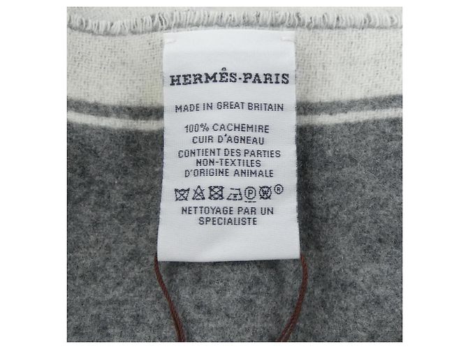 Cashmere-Schal von Hermès Braun Weiß - Ansicht 3