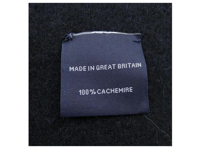Stola in cashmere nera e blu navy di Hermès Nero - vista 3