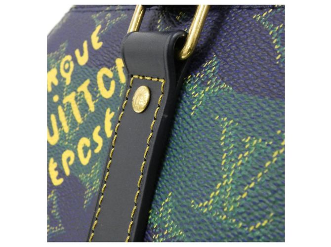 Boston Bag Keepall Bandoulière 25cm Monogram Heritage Louis Vuitton Blau - Ansicht 4