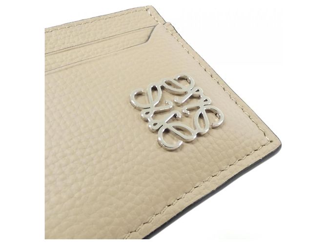 Tarjetero de piel de ternera Loewe Beige Arena - vista 3