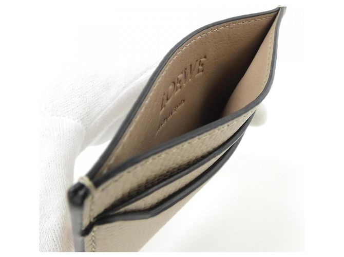 Tarjetero de piel de ternera Loewe Beige Arena - vista 4