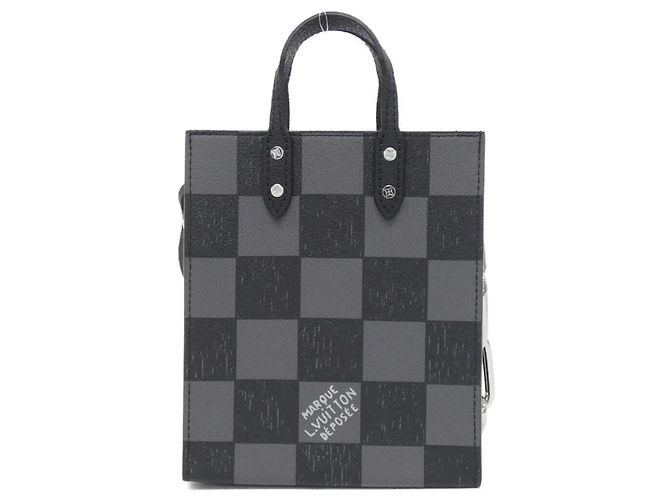 Borsa a Spalla Sac Plat XS Damier Checkerboard Louis Vuitton Nero - vista 2