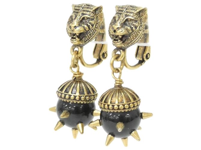 Orecchini a clip Gucci 457629 J1D89 Nero D'oro - vista 2