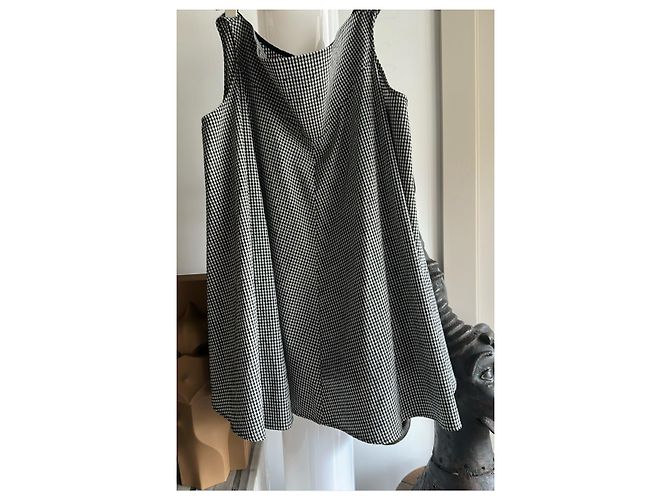 Autre Marque Set Blusa e Pantaloncini a Quadri Bianchi e Neri in Cotone Nero Bianco - vista 11
