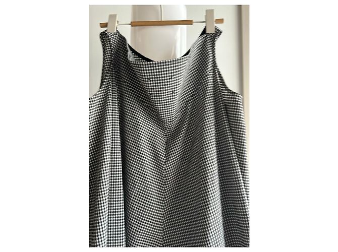 Autre Marque Set Blusa e Pantaloncini a Quadri Bianchi e Neri in Cotone Nero Bianco - vista 12