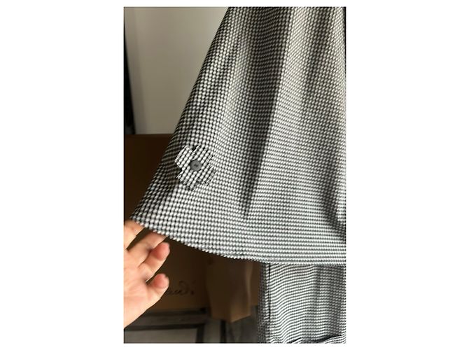 Autre Marque Set Blusa e Pantaloncini a Quadri Bianchi e Neri in Cotone Nero Bianco - vista 3