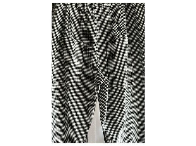 Autre Marque Set Blusa e Pantaloncini a Quadri Bianchi e Neri in Cotone Nero Bianco - vista 9