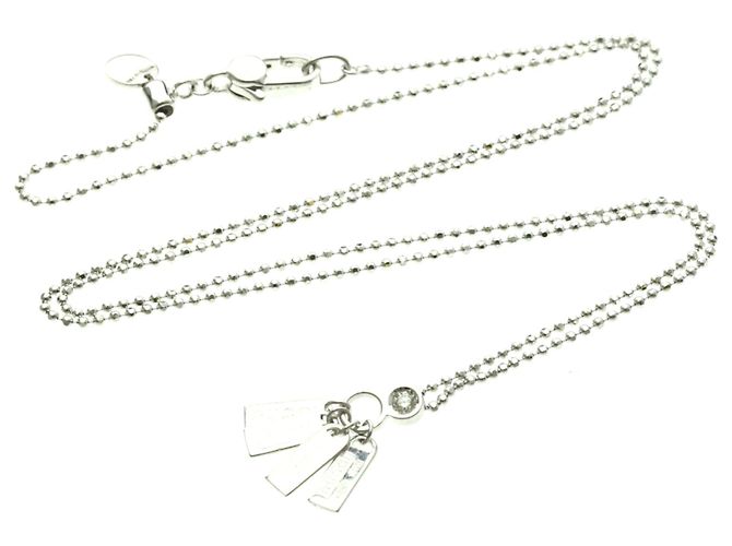 Collana con diamante e targhetta Gucci Argento - vista 15