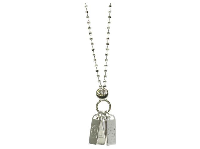 Collana con diamante e targhetta Gucci Argento - vista 2