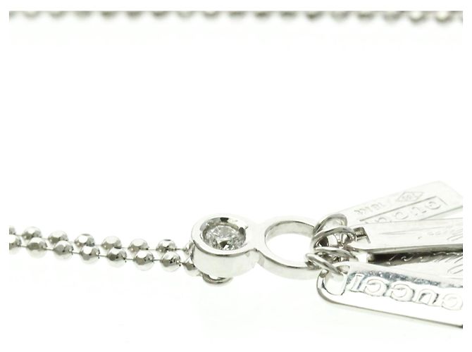 Collana con diamante e targhetta Gucci Argento - vista 5