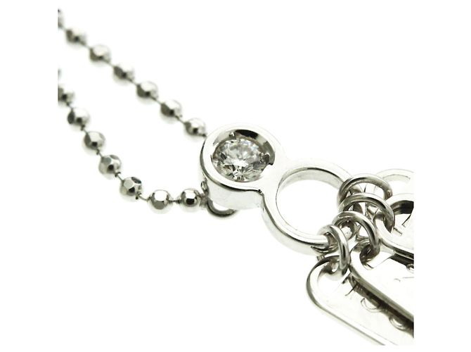 Collana con diamante e targhetta Gucci Argento - vista 7