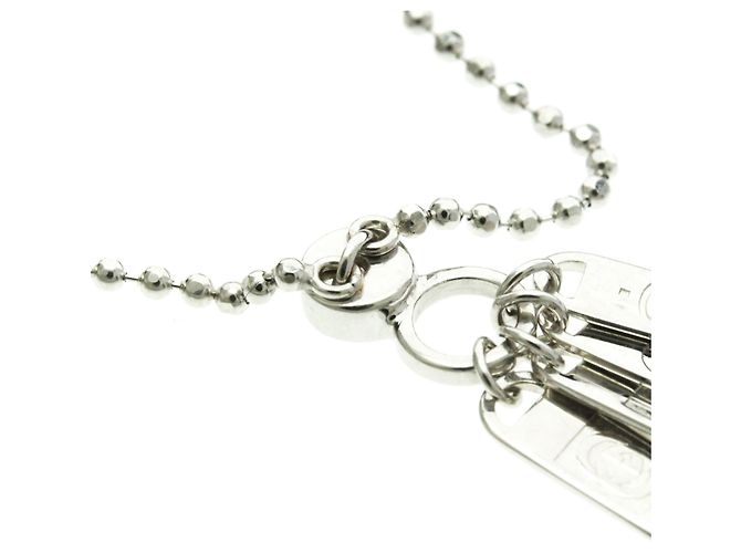 Collana con diamante e targhetta Gucci Argento - vista 9