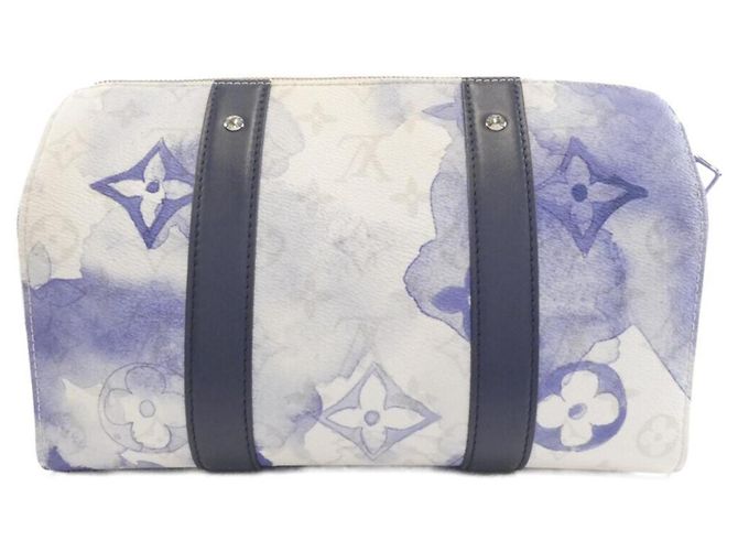 Sac Boston Keepall M45757 Monogram Aquarelle Louis Vuitton Bleu - vue 2