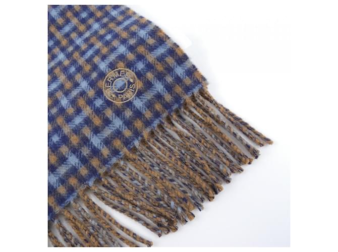 Sciarpa Hermès H Ecosé H394083T Marrone Blu - vista 2
