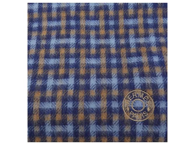 Sciarpa Hermès H Ecosé H394083T Marrone Blu - vista 4