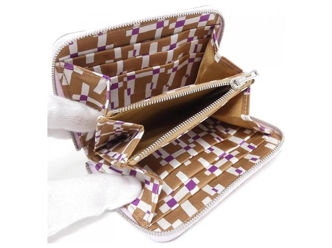 Silk In Billetera Compacta de Seda Hermès Morado oscuro - vista 5