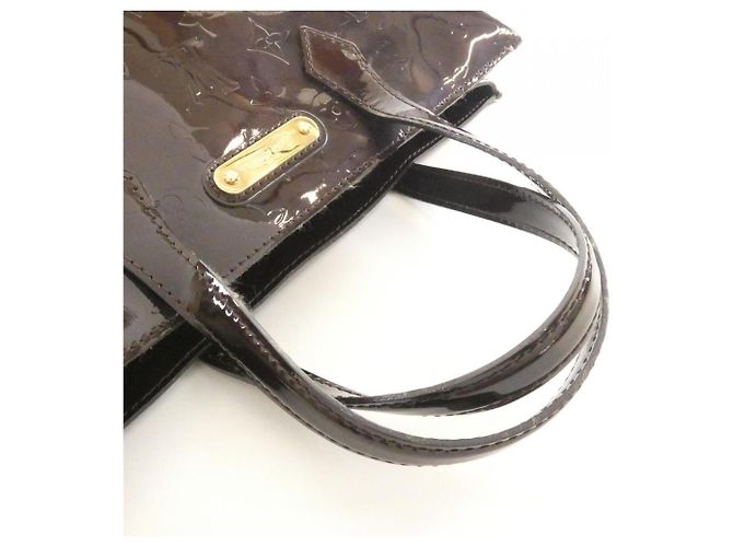 Borsa Louis Vuitton Vernis Wilshire PM Bordò - vista 5