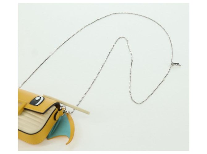 Borsa a secchiello Nano Drago in pelle FENDI x FRGMT x POKMON Gialla Auth 166960SM Argento Giallo - vista 14