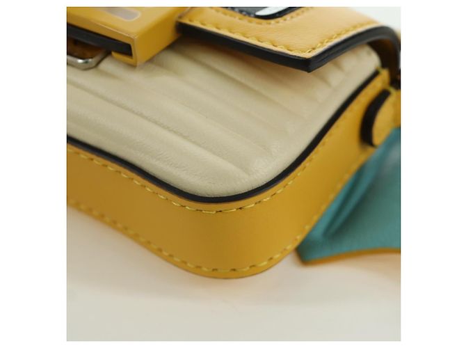 Borsa a secchiello Nano Drago in pelle FENDI x FRGMT x POKMON Gialla Auth 166960SM Argento Giallo - vista 16