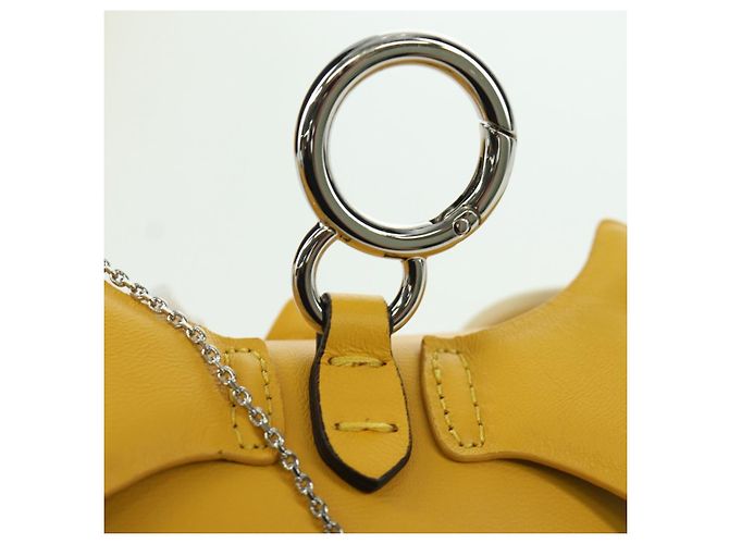 Borsa a secchiello Nano Drago in pelle FENDI x FRGMT x POKMON Gialla Auth 166960SM Argento Giallo - vista 20